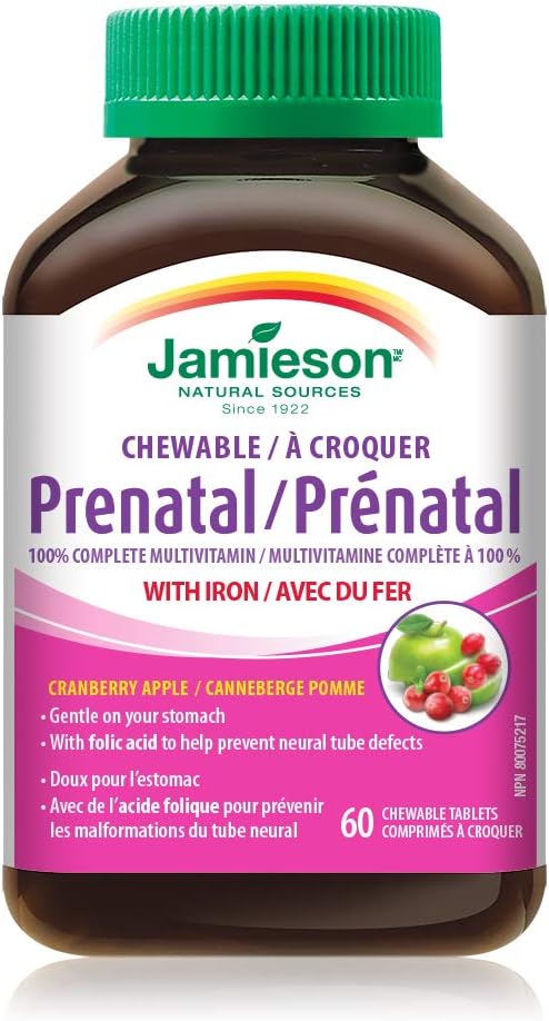 Jamieson 產前咀嚼錠 60 片 + 葉酸 1000 微克 100 片裝