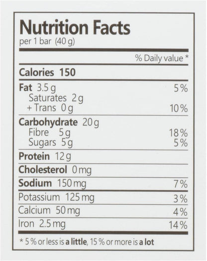 Nutribar Good Protein High Protein Bars Chocolate Chip, Made in Canada, 12g Protein, 5 Bars