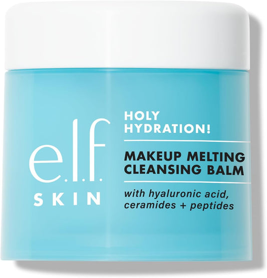 e.l.f. SKIN Holy Hydration Makeup Melting Cleansing Balm JUMBO, Face Cleanser & Makeup Remover, Infused with Hyaluronic Acid to Hydrate Skin, 3.5 Oz
