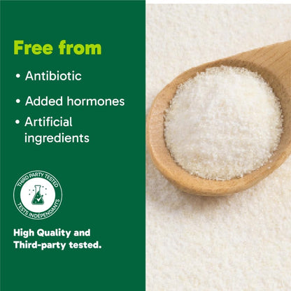 Organika 加拿大制造强化胶原蛋白粉 - 有益于头发、皮肤、指甲和关节健康。水解蛋白肽，更易吸收 - 草饲，非转基因 - 无味 - 500克