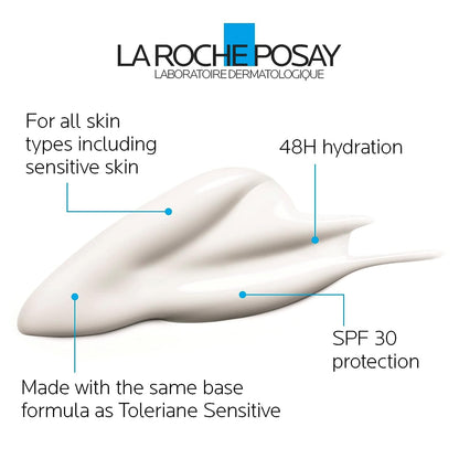 La Roche-Posay Face Moisturizer, Toleriane Sensitive Face Cream with Niacinamide and Ceramides, for Normal to Combination Skin Sensitive Skin, Alcohol Free, Fragrance Free, 40mL (Packaging May Vary)