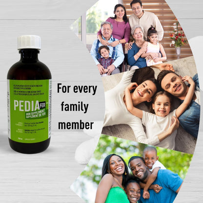 PediaFer™ 液態鐵補充劑，30 毫克/5 毫升 | 硫酸亞鐵口服液，檸檬味 | 適合所有年齡層（嬰兒、兒童、青少年和成人）| 支持生長並預防缺鐵，250 毫升。