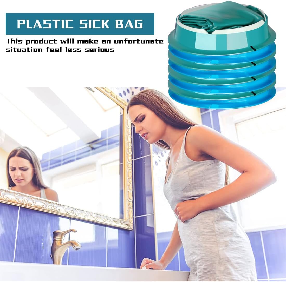 LINXIU 呕吐袋 一次性呕吐袋 1000ml 恶心呕吐袋 便携式呕吐袋 适用于旅行、汽车、晕车、孕妇、晨吐 16个装