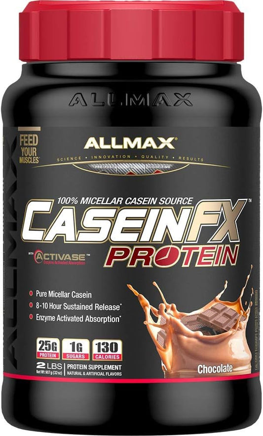 ALLMAX CASEIN-FX 巧克力味 2 磅肌酸一水合物，微粉化肌酸粉，用于增强力量和肌肉恢复，无麸质，快速吸收 400 克