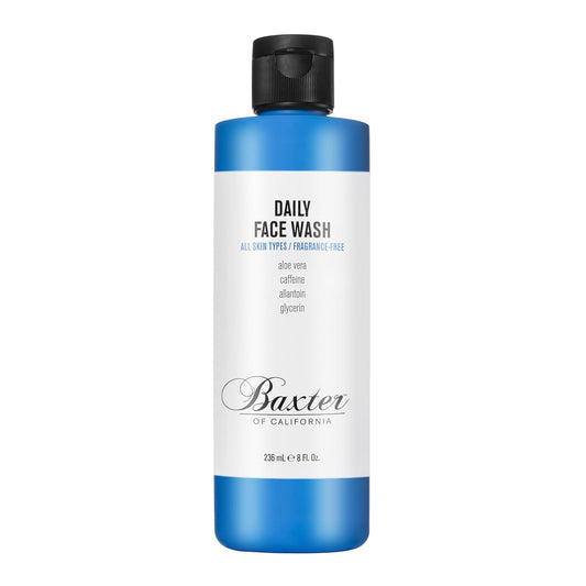 Baxter of California Daily Face Wash for Men, Sulfate-Free, Fragrance Free Liquid Facial Cleaner, All Skin Types, Gentle Deep Cleansing Cream, Smooth & Revitalized Skin, 4 oz