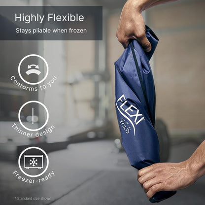 FlexiKold 凝胶冰袋（半尺寸：19 厘米 X 29 厘米）可重复使用冷敷袋，适用于受伤、偏头痛缓解垫、术后敷料、产后敷料、头痛、眼部、脚踝、脚部 - NatraCure 出品 A6303-COLD