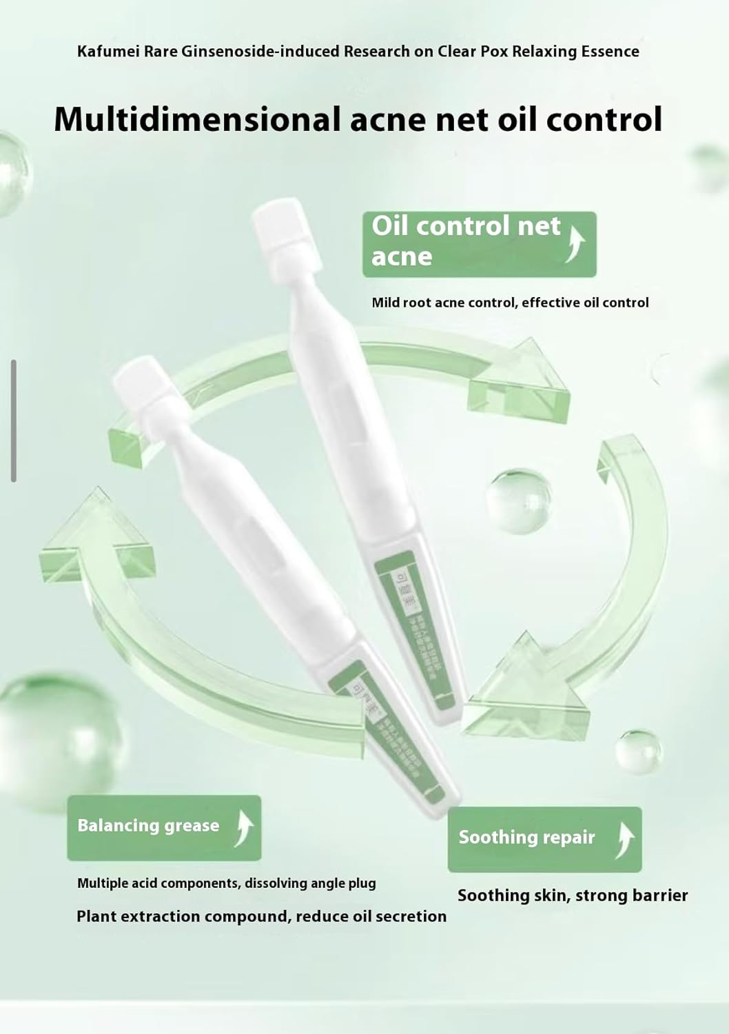 Soothing Facial Serum Ampoules for Oily Skin, 30 Single-Use Vials, 1.5ml Each, Sensitive Skin Serum,Travel Size