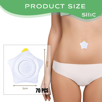 Sllic® CorePatch - 70pcs Premium Castor Oil Belly Button Patches - 70 Pcs, 2 Packs | Convenient, Disposable Non Leaking & Mess-Free Application Castor Oil Pack Wraps | Effective for Tummy, Abdomen & Overall Wellness [Cas…