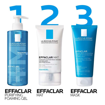 La Roche-Posay FACE MOISTURIZER, Effaclar Mat Mattifying Balancing Zinc for Oily or Acne prone Skin with Glycerin, Salicylic Acid. Anti Shine, Anti-Enlarged pores. Paraben-Free, Travel Size, 40ml