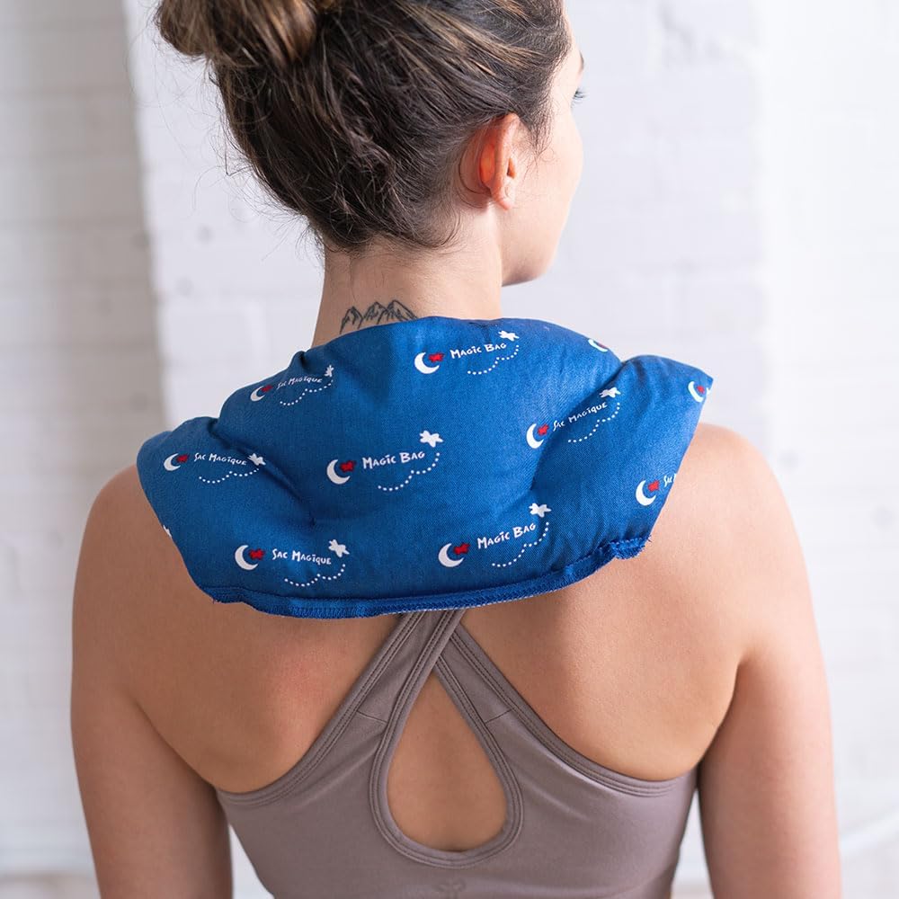 原廠魔法袋頸背加熱壓縮，冷熱療法，緩解頸部疼痛，榮獲家庭測試、家庭認可印章，無線，48 x 31 厘米（19 英寸 x 12 英寸）