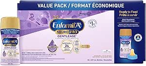 Enfamil A+ NeuroPro Gentlease, Baby Formla, Ready to Feed, Nipple-Ready Bottles, with Brain Building DHA, 0-12 Months, 18 x 237mL