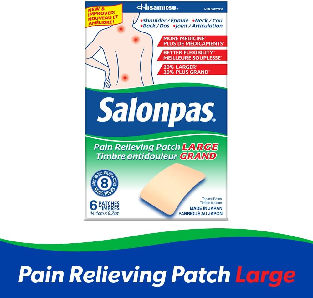 Salonpas Pain Relieving Patch Large, 6 count