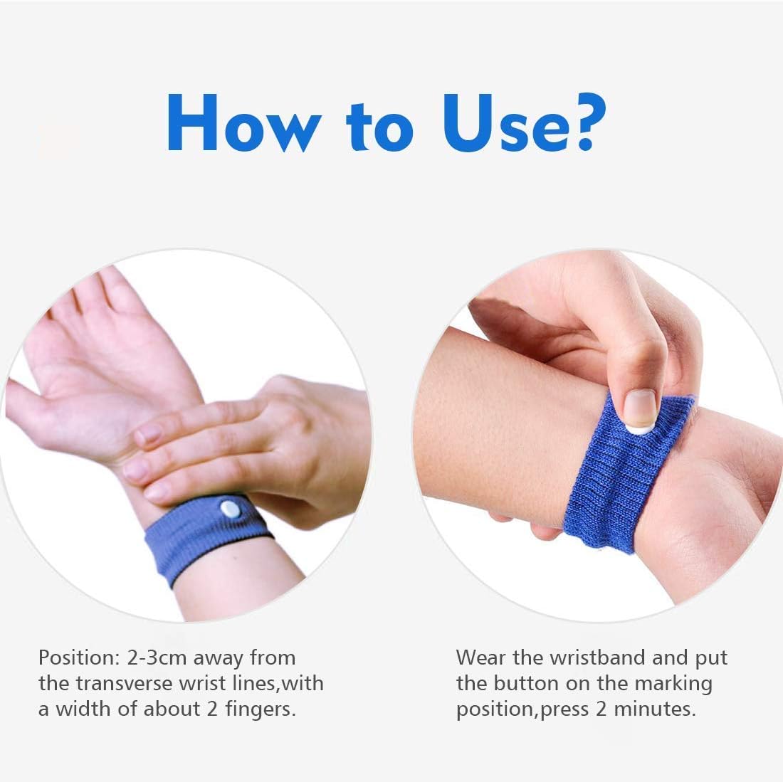 KONGDY 10片装晕车带和10片装晕车贴，成人和儿童晕车腕带和晕车贴，旅行晕车缓解套装，不瞌睡