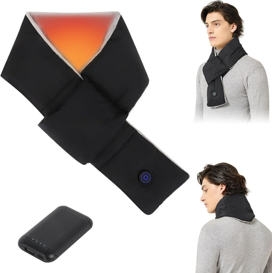 BIAL Heated Scarf for Men Women, NTC Control Neck Heating Pad with Rechargeable 5000mAh Battery Neck Warmer, Christmas Gift
