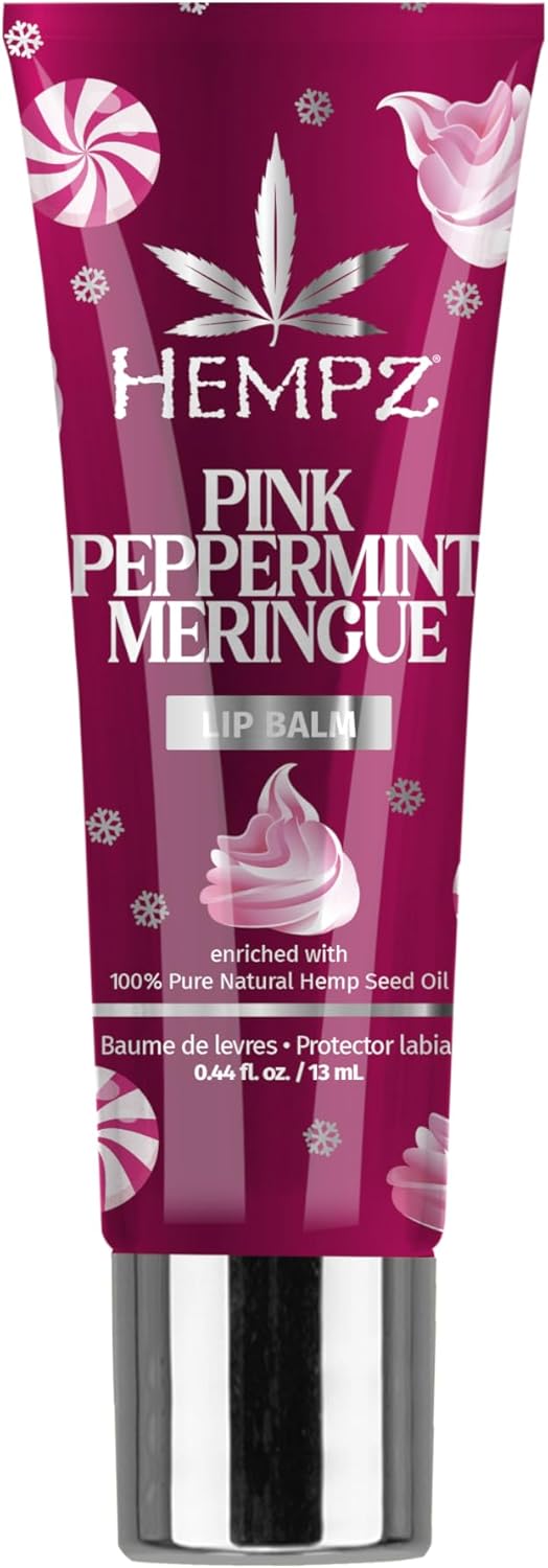 Hempz Pink Peppermint Meringue Lip Balm, Nourishing Lip Care, Limited Edition Gloss .44 fl.oz.