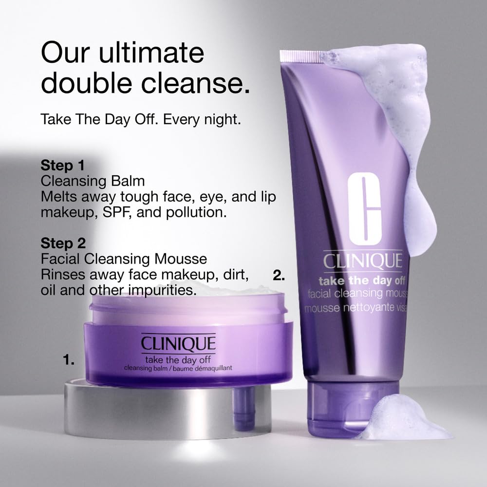 Clinique Take The Day Off™ Facial Cleansing Mousse With Hyaluronic Acid + Glycerin | Dissolves Makeup, Sunscreen + Pollution, 125ml