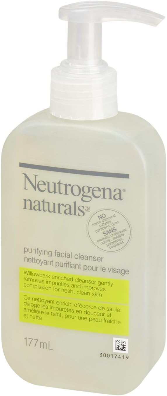 Neutrogena Naturals Face Wash, Purifying Facial Cleanser for Acne Prone Skin, 177 mL