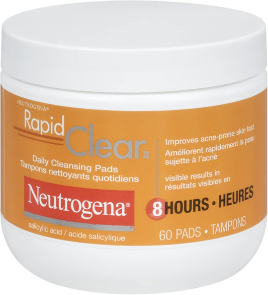 Neutrogena Rapid Clear Daily Cleansing Pads Pre-Moistened Maximum Strength 60 Count