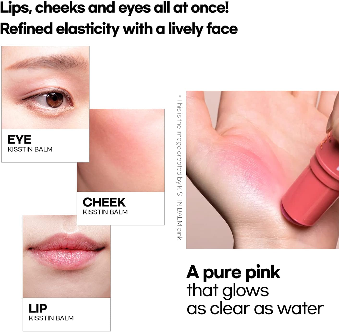 KAHI Kisstin Balm Pink Stick by Kahi for Women - 0.31 oz Makeup