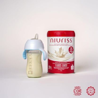 NIURISS Toddler Formula - With 27 micronutrients, OPO Lipids and GOS fiber. Toddler formula made in Canada from Canadian milk - Certified Kosher and Halal - 12-36 mo. 900g