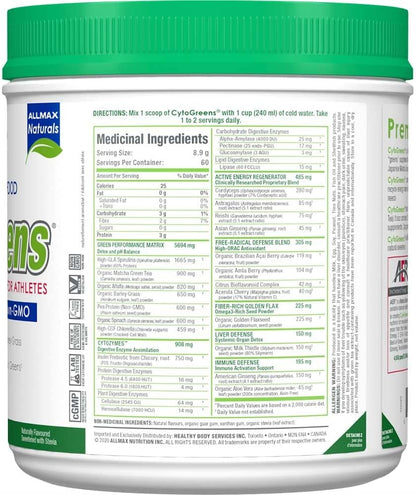 ALLMAX NUTRITION - CytoGreens - Superfood - Acai Berry Green Tea - 60 serving - 535g