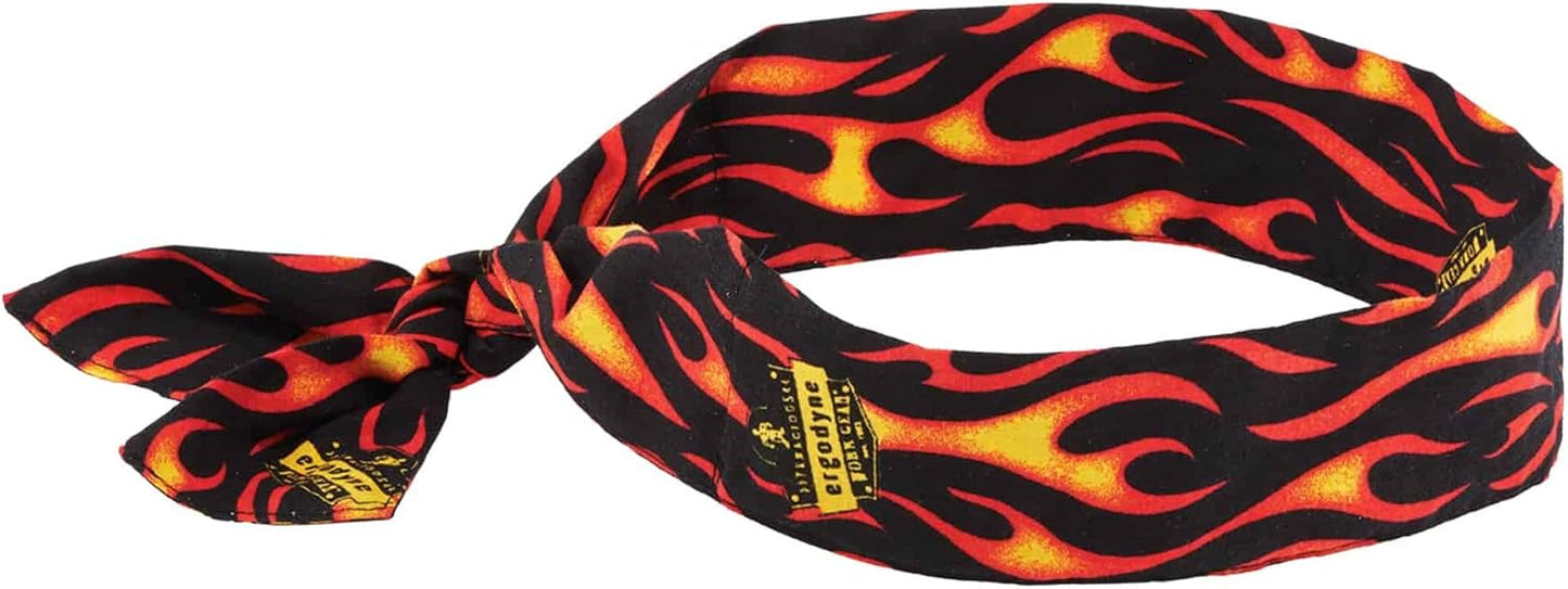 Ergodyne Chill-Its 6700 男女通用蒸发冷却头巾，火焰图案，均码