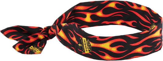 Ergodyne Chill-Its 6700 男女通用蒸发冷却头巾，火焰图案，均码