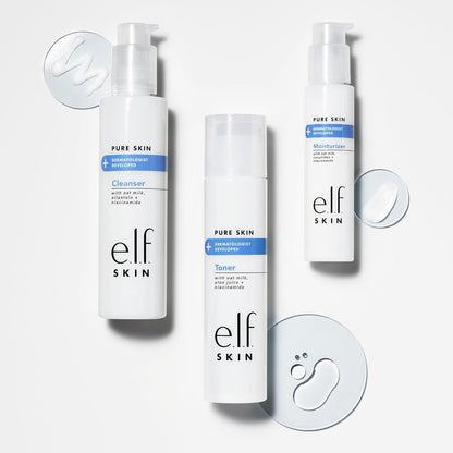 e.l.f. Cosmetics 純淨肌膚潔面乳，不起泡，質地柔滑，日常溫和潔面，去除污垢、油脂和雜質，不刺激，6 盎司，透明