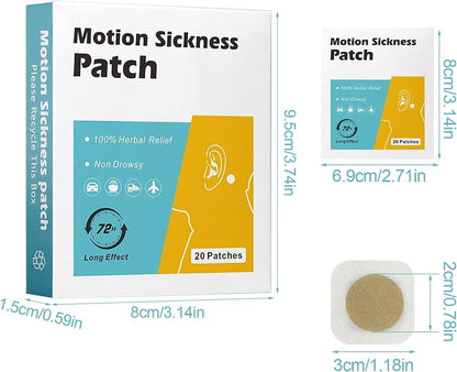 60 Count Sea Sickness Patch, MQUPIN Motion Sickness Patches- Relieves Dizziness from Seasickness and carsickness, Suit for Travel of Car and Boat Rides, Cruise and Airplane
