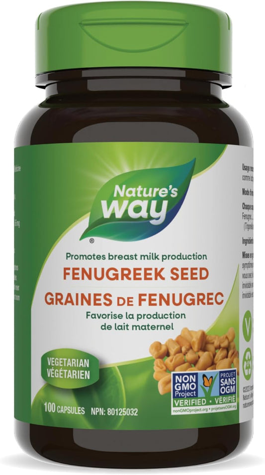 Nature’s Way Fenugreek Seed – Breastfeeding Supplement – Lactation Support to Help Mothers Increase Breast Milk Production, Non-GMO – 100 Vegetarian Capsules
