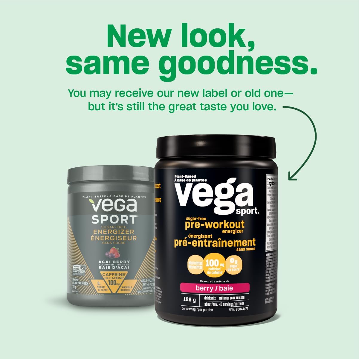 Vega Sport Hydration Electrolyte Powder Lemon Lime (40 Servings) & Sport Sugar Free Pre-Workout Energizer, Lemon Lime (40 Servings)