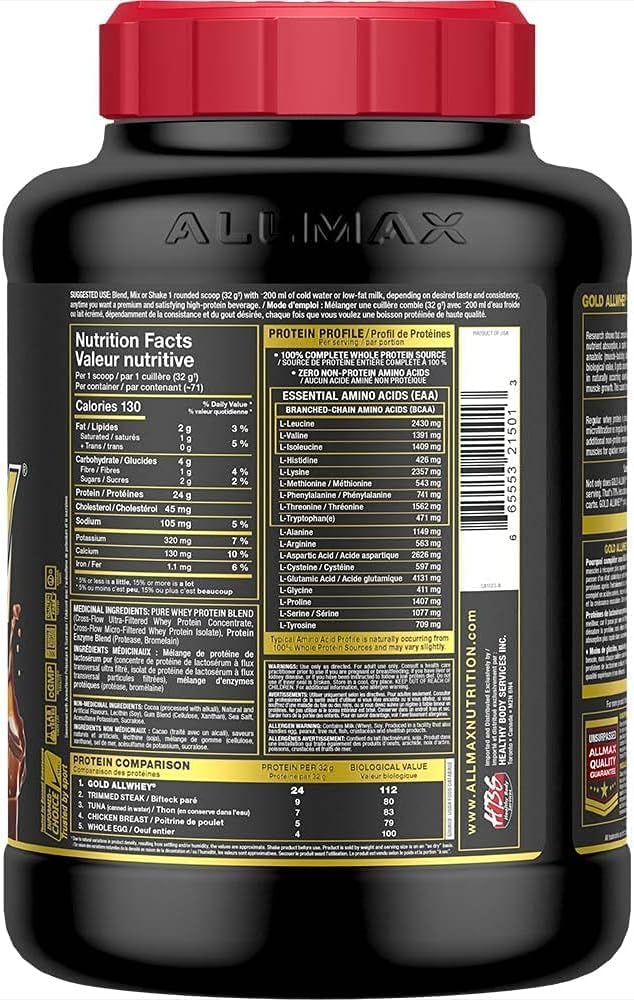 ALLMAX Nutrition - AllWhey Gold - 100% 乳清蛋白 + 优质乳清分离蛋白 - 巧克力 - 5 磅