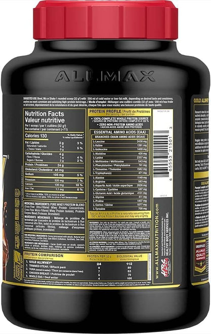 ALLMAX Nutrition - AllWhey Gold - 100% 乳清蛋白 + 优质乳清分离蛋白 - 巧克力 - 5 磅