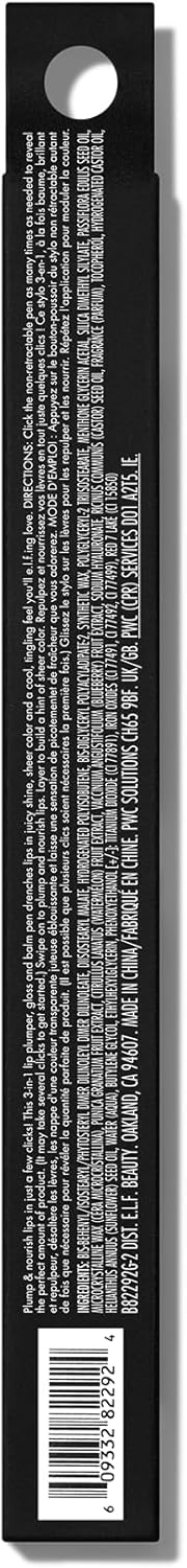 e.l.f. Pout Clout Lip Plumping Pen, Nourishing Lip Balm For Sheer Colour & Shine, Plumps & Moisturizes, Vegan & Cruelty-Free, Pinky Out
