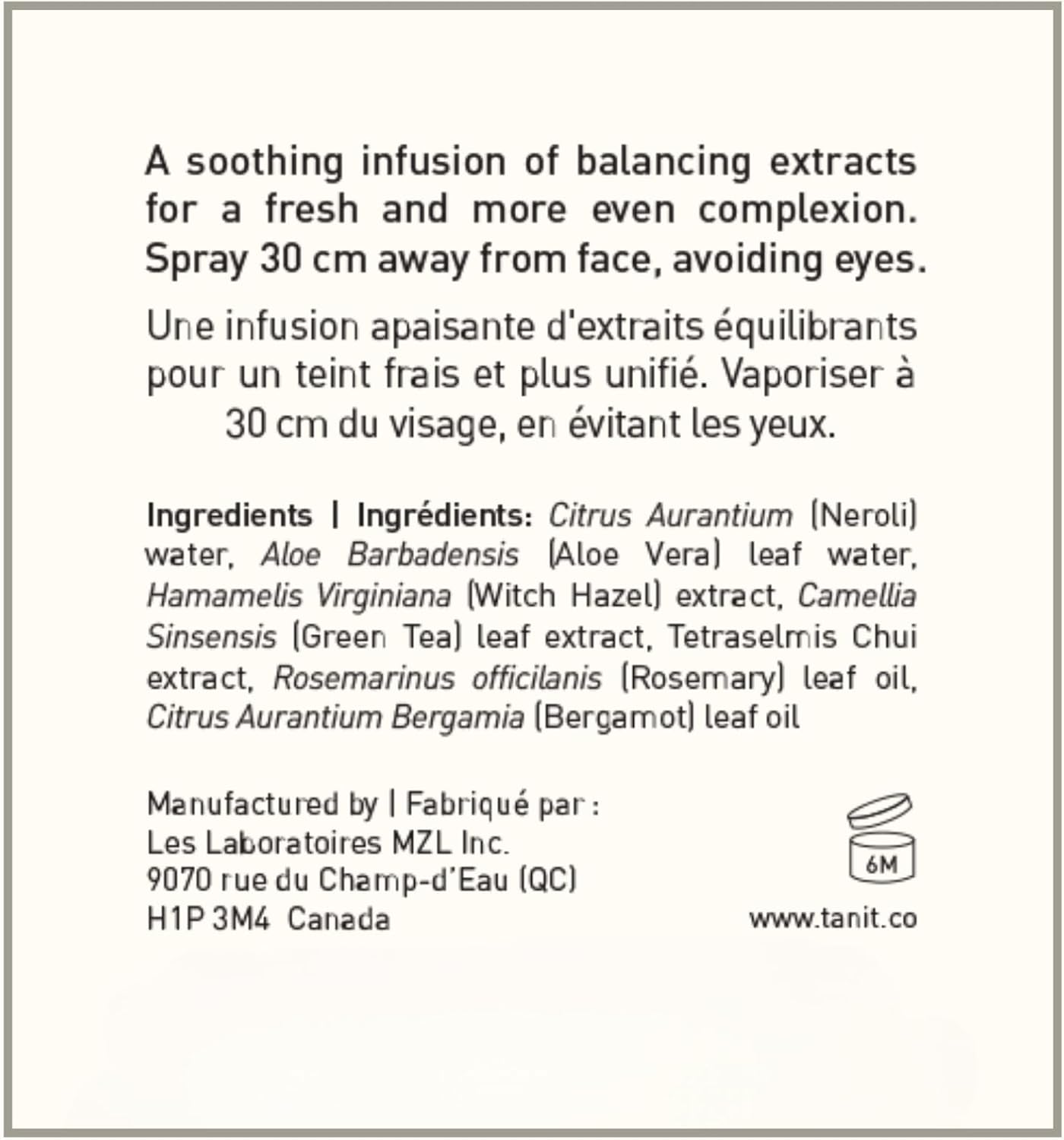 TANIT - 有機橙花水 - 100% 純天然橙花純露 - 純素 - 橙花水 - 身體噴霧和爽膚噴霧 - 即時清新（60 毫升）