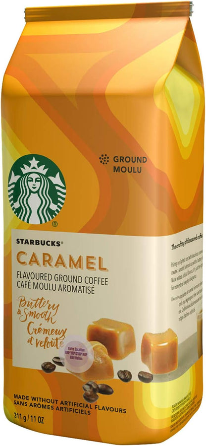 星巴克焦糖味和派克市場中度烘焙研磨咖啡，100% 阿拉比卡咖啡豆 - 6 x 340 克包（2040 克）