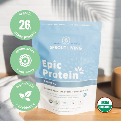Sprout Living Epic Protein Powder Original 1 lb, original, 1-pound