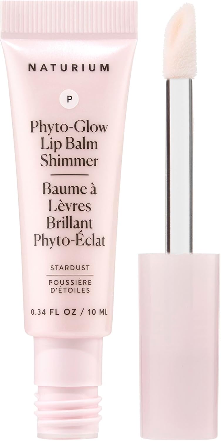 Naturium Phyto-Glow 唇膏閃光，滋養和滋潤雙唇，含乳木果油、古布阿蘇脂、植物角鯊烷和 Geodiamond 珍珠，10 毫升/0.34 液盎司，色號：星塵