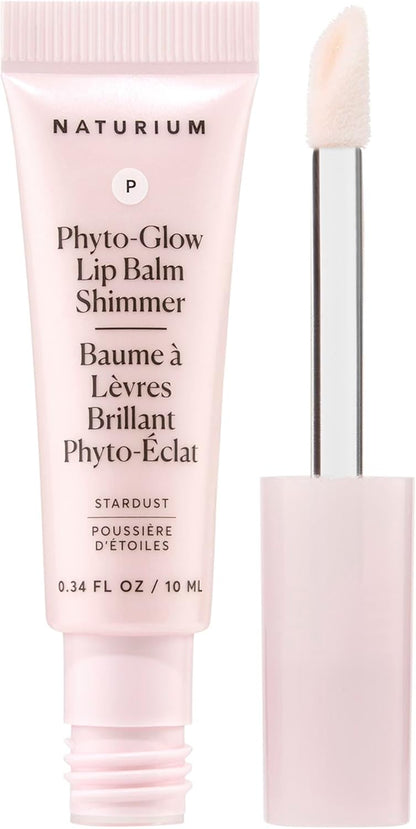 Naturium Phyto-Glow 唇膏閃光，滋養和滋潤雙唇，含乳木果油、古布阿蘇脂、植物角鯊烷和 Geodiamond 珍珠，10 毫升/0.34 液盎司，色號：星塵