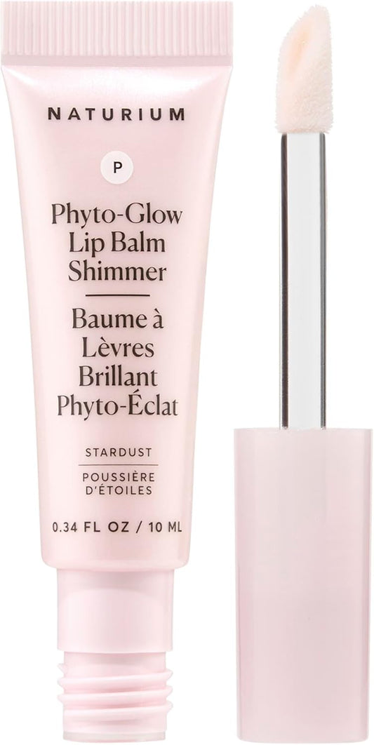 Naturium Phyto-Glow 唇膏閃光，滋養和滋潤雙唇，含乳木果油、古布阿蘇脂、植物角鯊烷和 Geodiamond 珍珠，10 毫升/0.34 液盎司，色號：星塵