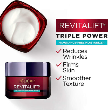 L’Oréal Paris Hydration Skincare Kit with Hyaluronic Acid Serum and Day Moisturizer for Face with Pro Retinol, Vitamin C and Hyaluronic Acid, Revitalift Triple Power LZR, Skincare Kit, 2 Count