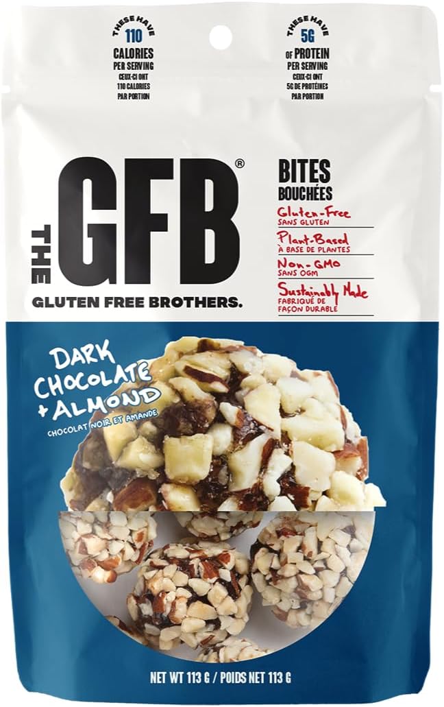 無麩質棒蛋白塊，無麩質，非基因改造，黑巧克力杏仁口味，113克