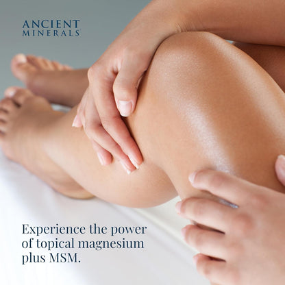 Ancient Minerals 镁油喷雾 ULTRA，含 MSM - 纯 Zechstein 外用氯化镁补充剂，添加 OptiMSM 功效 - 补充装 33.8 盎司（1 升）
