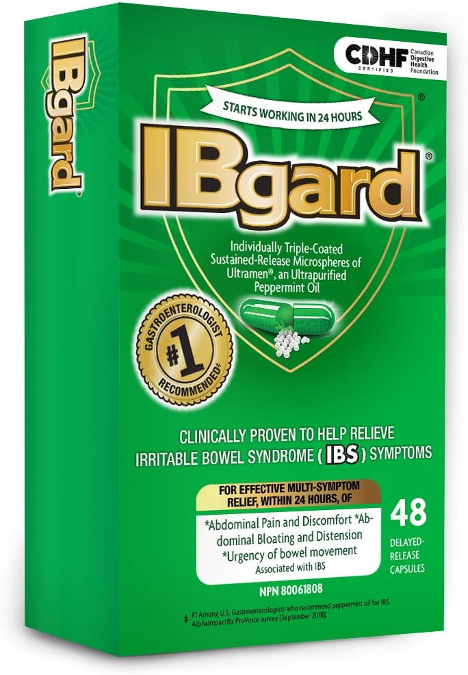 IBgard®，緩解腸躁症 (IBS) 症狀的天然保健產品，48 粒膠囊
