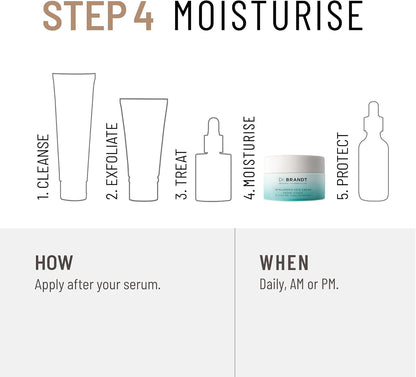 Dr. Brandt Needles No More Hyaluronic Face Cream - Long-Lasting Plumping Hydrator for Dehydrated & Dry Skin - 50 g