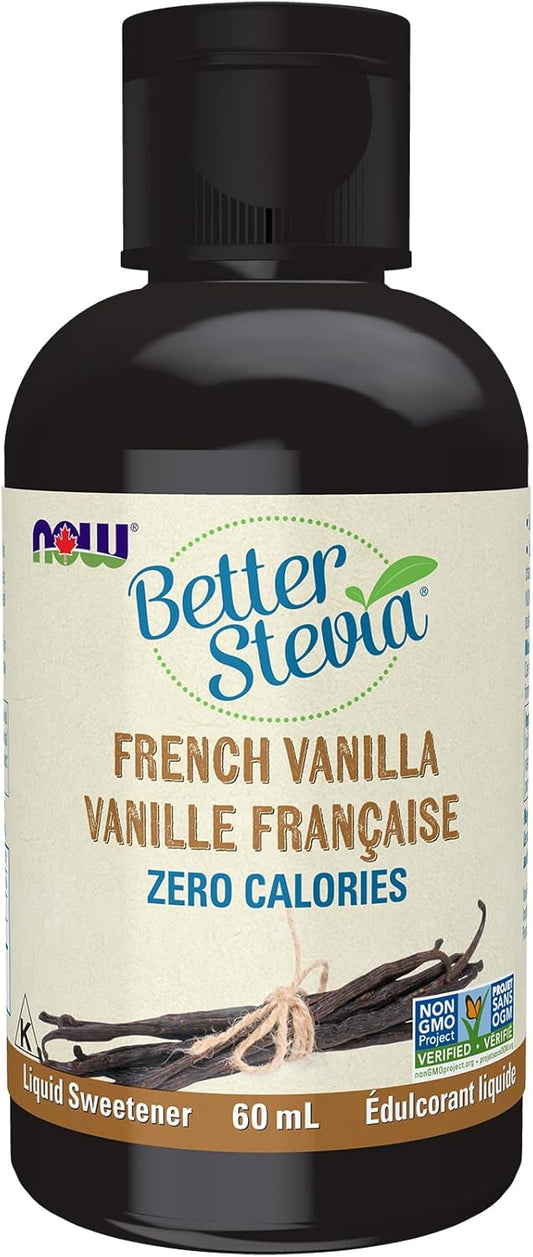 NOW Foods BetterStevia 法国香草味，零卡路里液体甜味剂，适合生酮饮食，适合糖尿病患者，不含赤藓糖醇，60毫升
