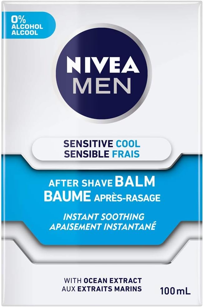 NIVEA Men Sensitive Skin Cooling After Shave Balm & Face Moisturizer (100mL + 75mL), Alcohol-Free, Chamomile & Aloe Vera Enriched, Instantly Soothes & Cools Down Skin After Shaving