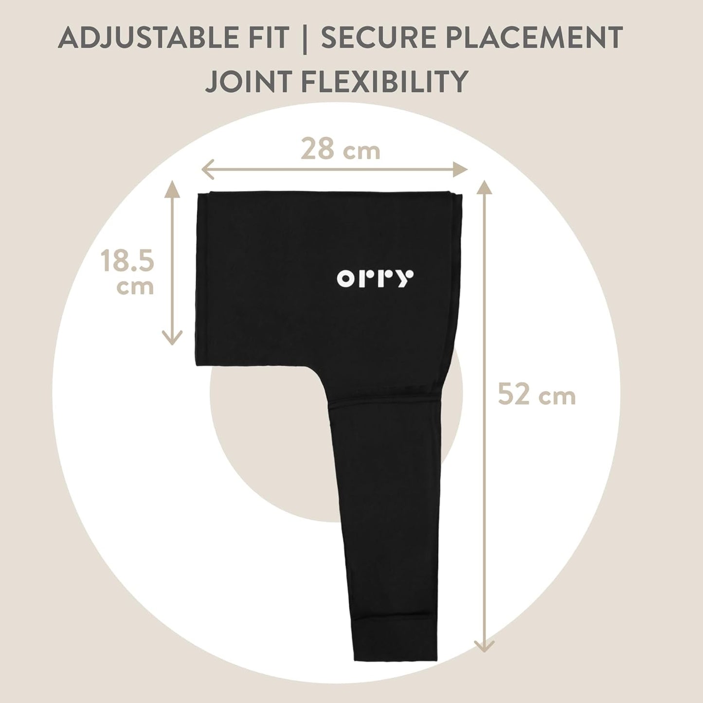 ORRY 肩部凝胶冰袋 - 可重复使用的压缩凝胶套，用于冷/热疗法 - 缓解肩部疼痛 - 易于调节（黑色）