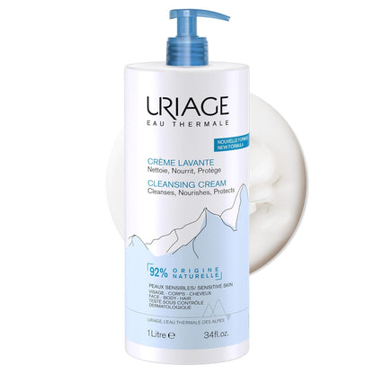 Uriage - 潔面霜 | 臉部和身體日常清潔劑，為非常乾燥的皮膚帶來即時和持久的舒適感 | 無皂，無香料