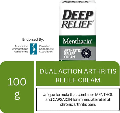 Deep Relief Menthacin 超强效双效关节炎止痛膏，含辣椒素，100克